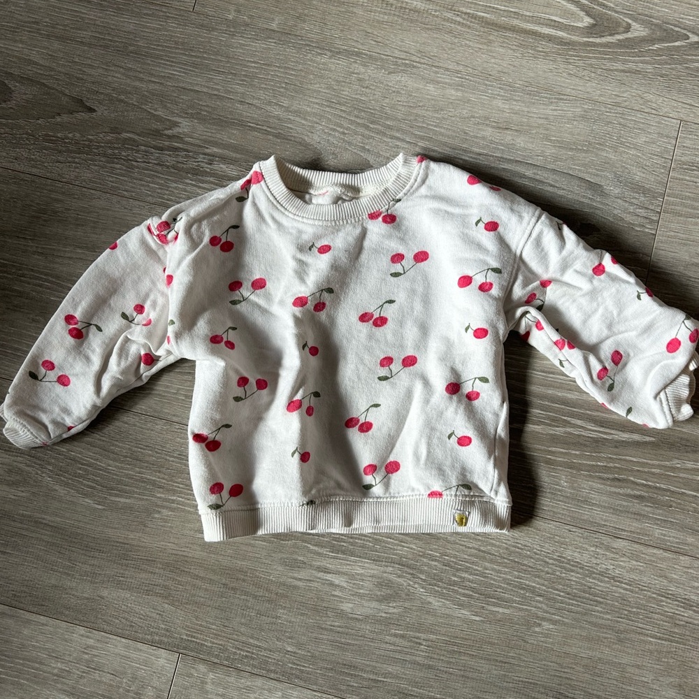 Cherry Print Kids Sweatshirt 3-4T